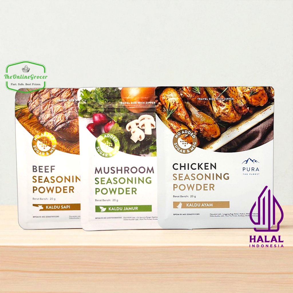 

PURA Seasoning Powder 20 g — Pilih Varian: Chicken / Beef / Mushroom (Sachet Zipper)