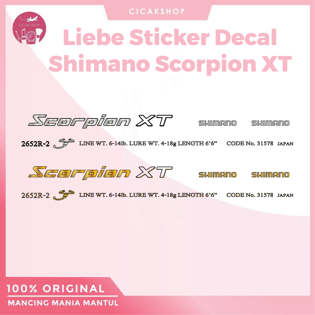 Cicakshop88 Liebe Sticker Decal Joran Shimano Scorpion XT
