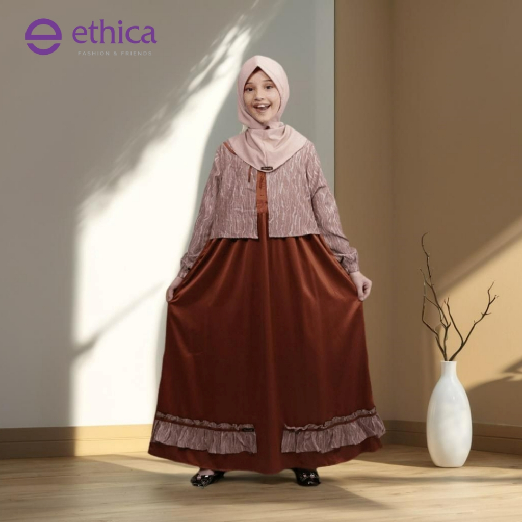 Serba Ethica Kagumi Kids 31 SATEEN JUNIMA VENESIA Premium Gamis Anak Set Hijab Umur 4 5 6 Tahun