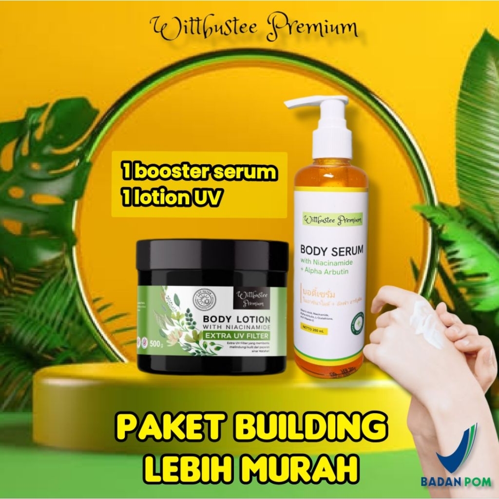(PAKET BUILDING PEMUTIH BADAN DAPAT 2) paket whitening body care ,paket perawatan badan ,lotion bada