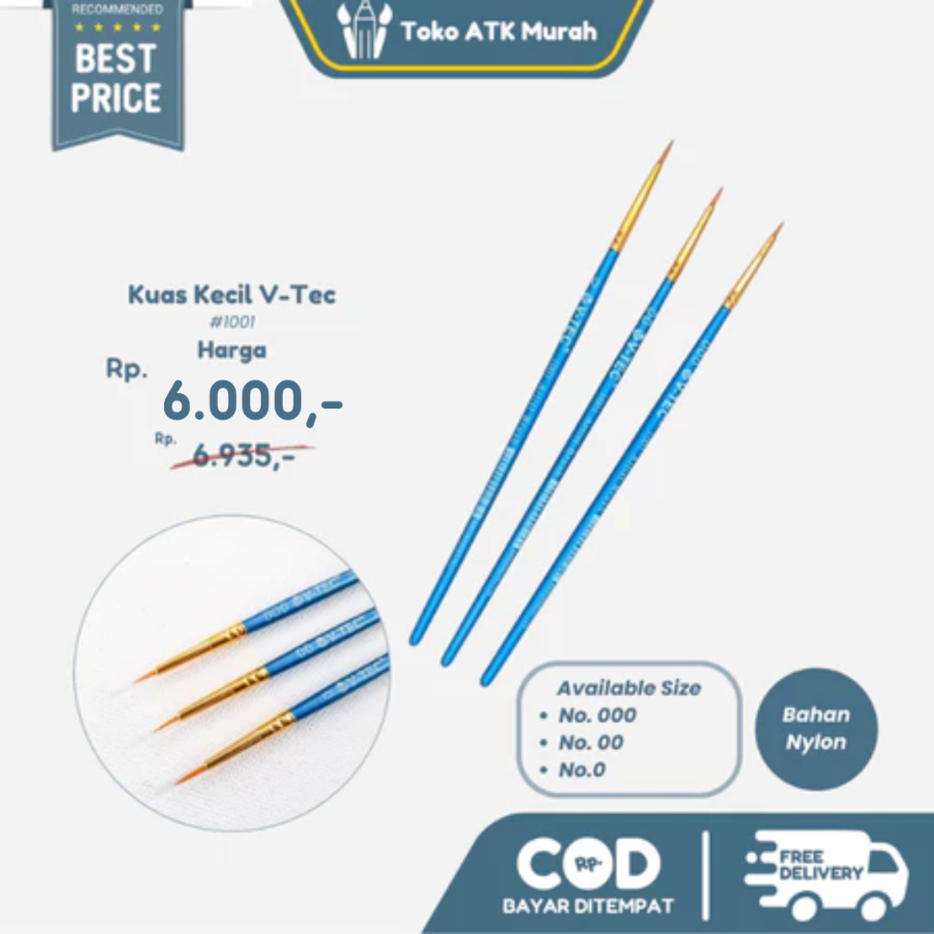 

Kuas Vtec 1001 Nomor 0 / No. 00 / No.000