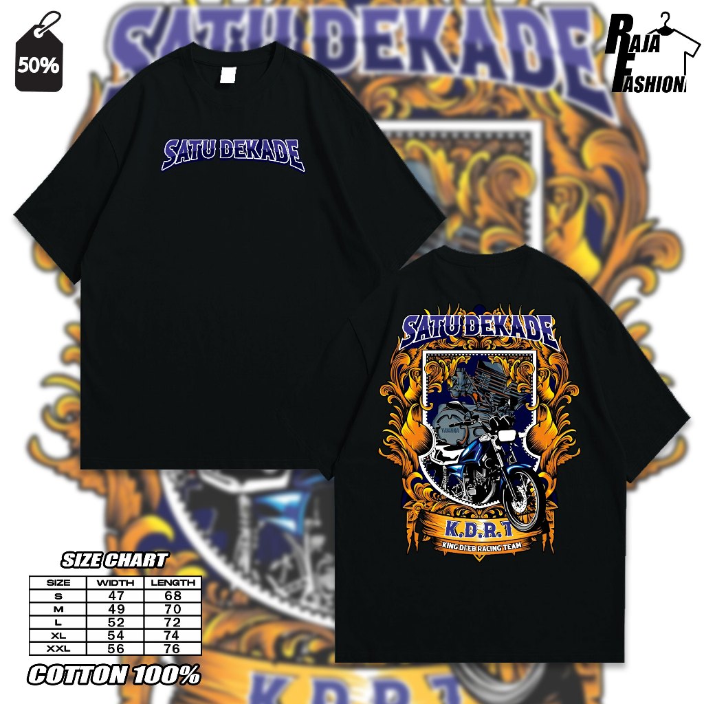 KAOS TSHIRT UNISEX RX KING 1 DEKADE K.D.R.T LENGAN PENDEK