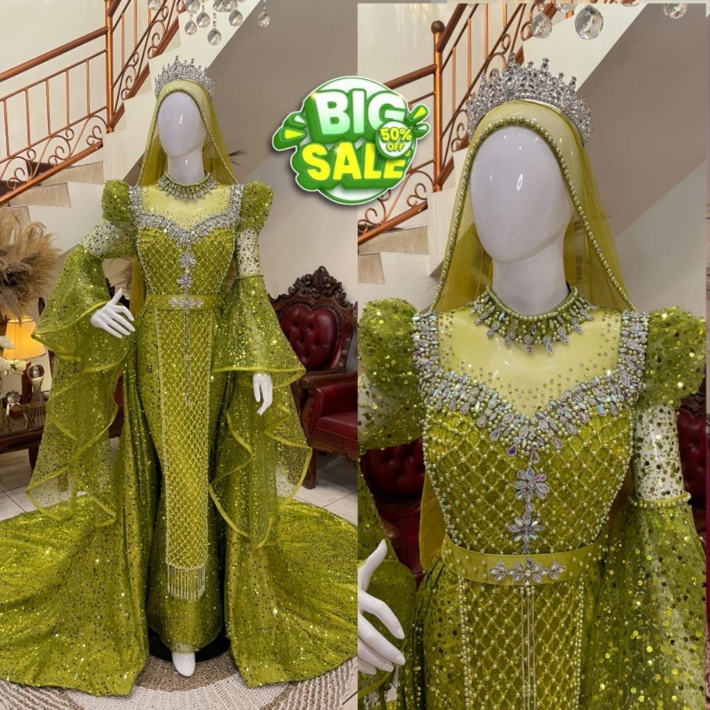 Gaun pengantin | Gaun pengantin muslimah | Gaun pengantin mewah elegan | Gaun pengantin premium