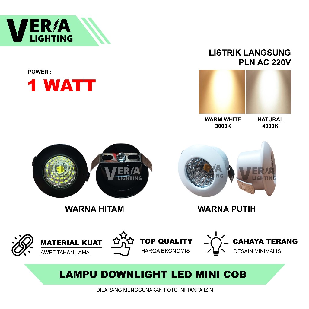 Lampu Downlight LED Mini 1W COB Spotlight Plafon Ceiling Hias Lemari Dinding