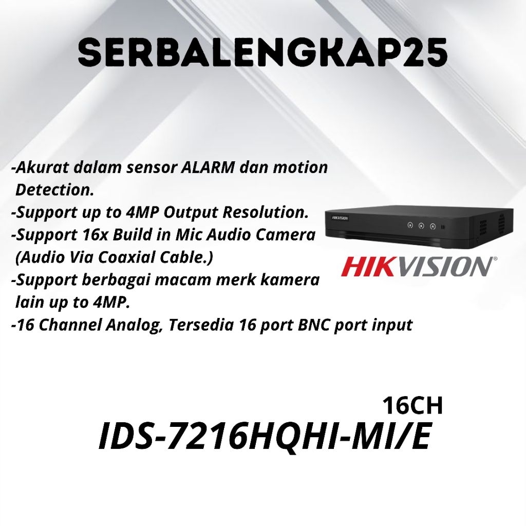 DVR HIKVISION 16 CHANEL IDS-7216HQHI-M1/E DVR HIKVISION 16CH ORIGINAL TURBOHD