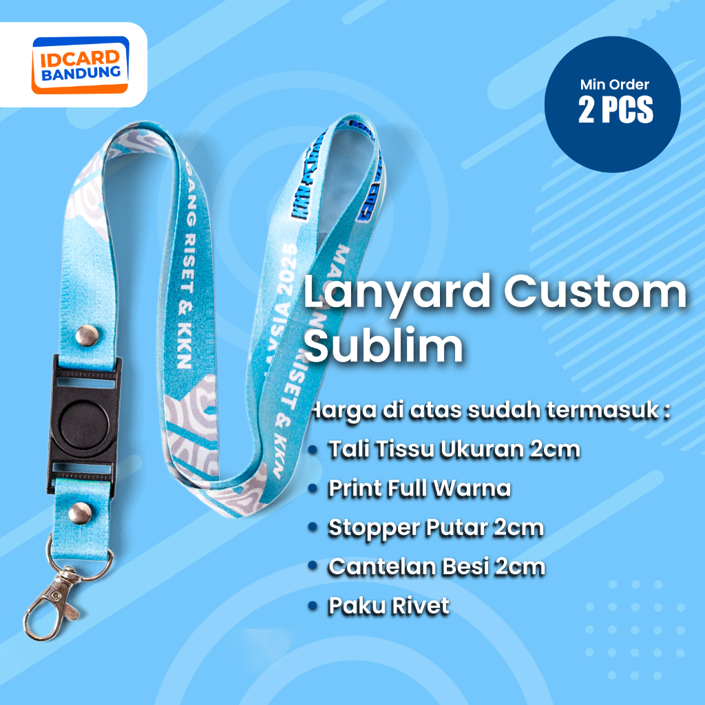 

JASA CETAK TALI LANYARD 2cm CUSTOM SUBLIM PRINT NAME TAG ID