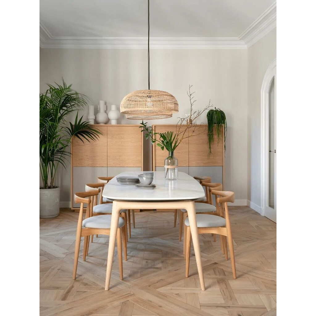 set kursi makan 6 kursi top marmer carara