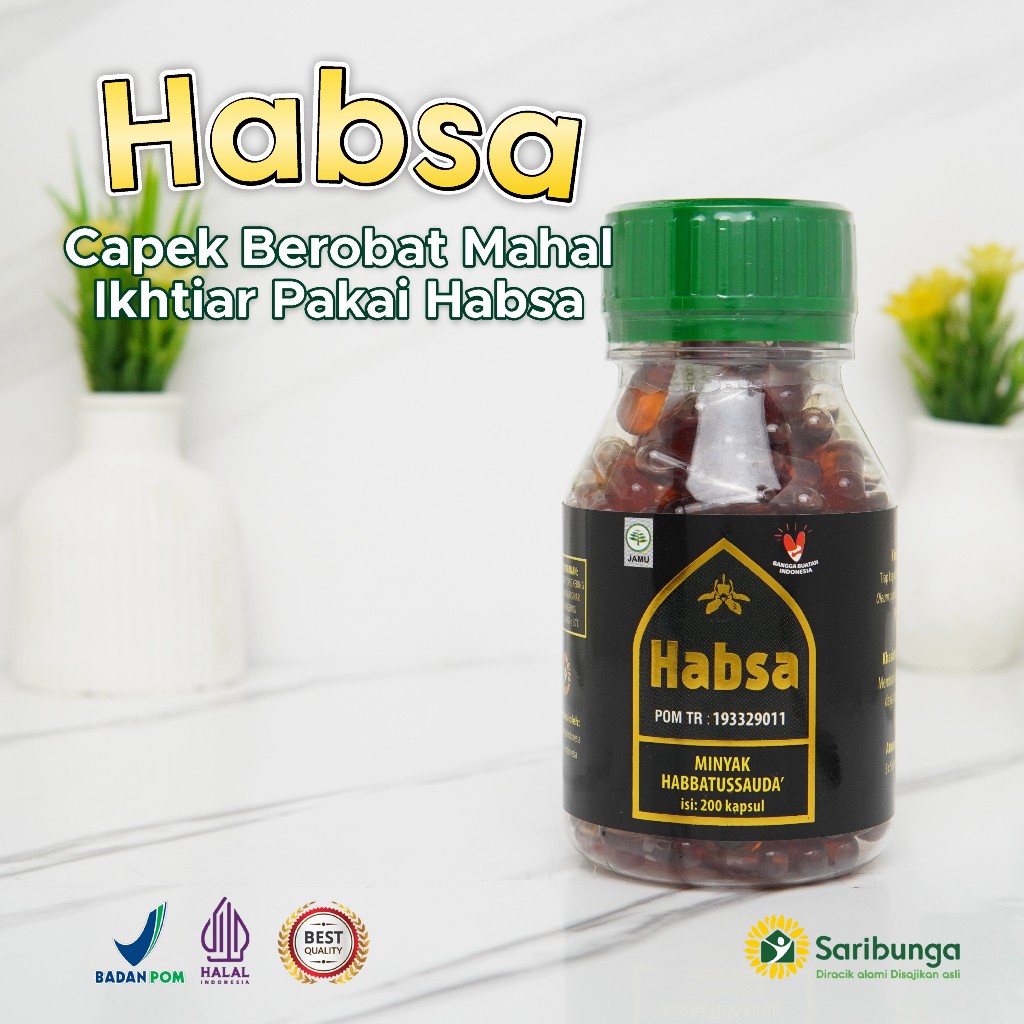 HABSA Minyak Habbatussauda GradeA+ 200 Kapsul - Habbatussauda Oil - Jintan Hitam - Obat Herbal