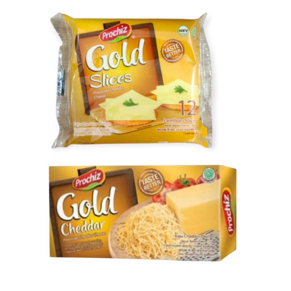 

Prochiz Gold Slices 12 Lembar 156gr | Cheddar Block 160g