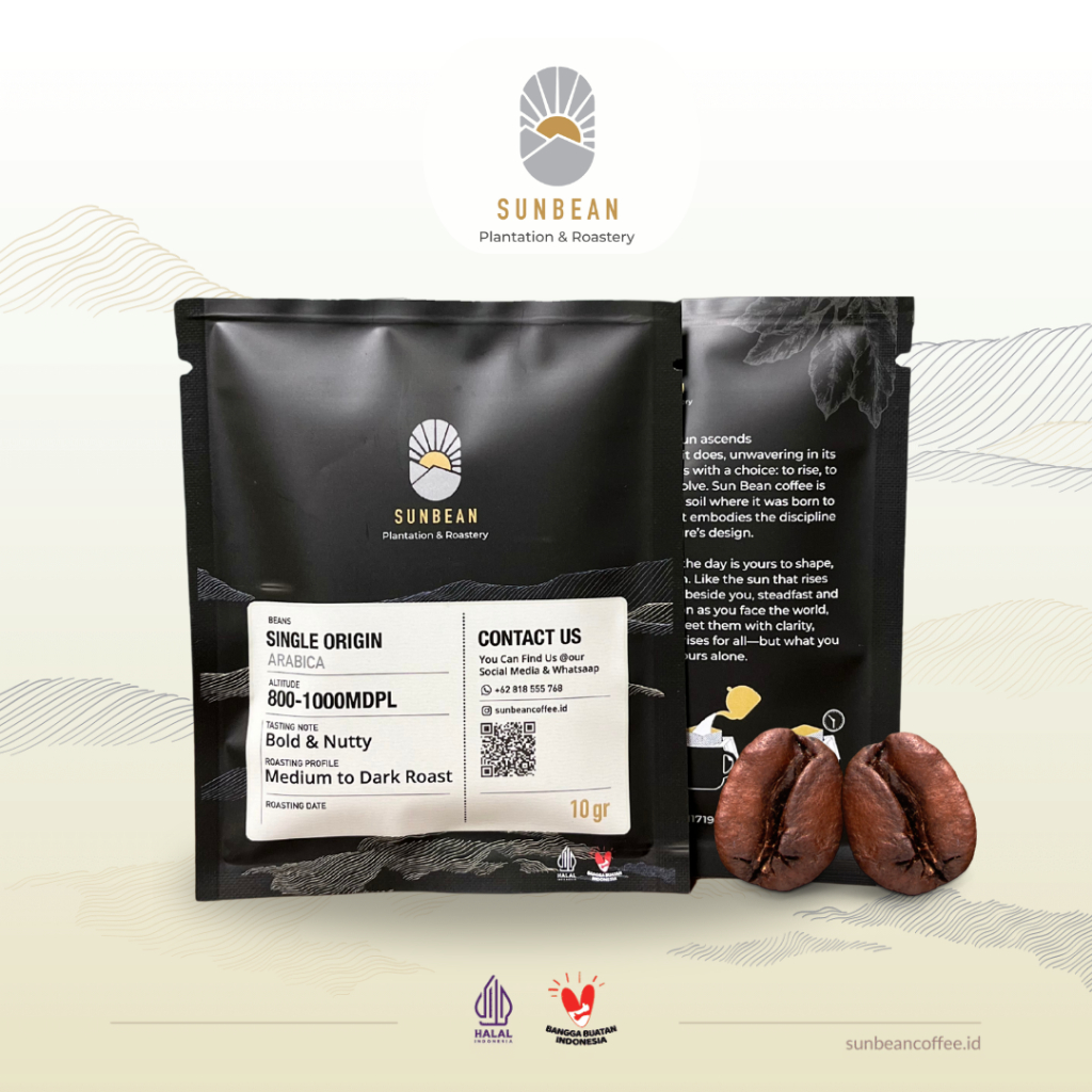 

Drip Bag Coffee Arabika Wash Medium to Dark Single Sachet 10gr - Kopi Seduh Praktis Speciality