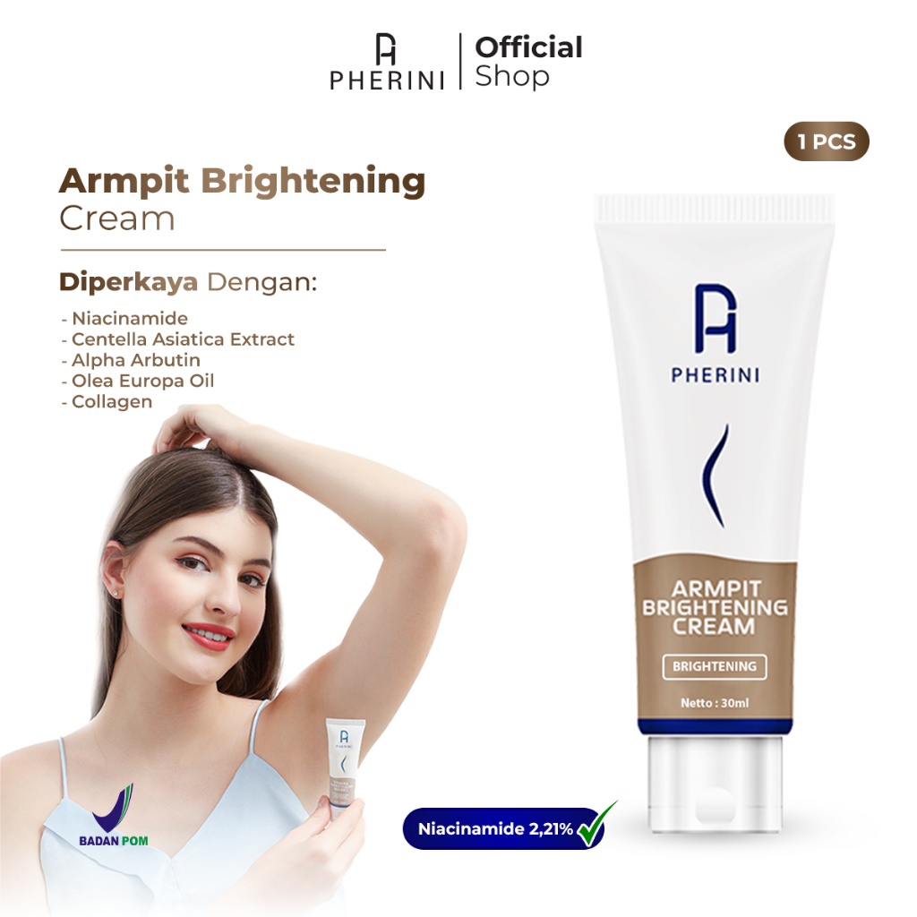 PHERINI New Packaging Underarm Armpit Brightening Cream Pemutih Ketiak Lipatan Hitam - pherini official shop - Cepat Meresap Wangi Auto Glowing