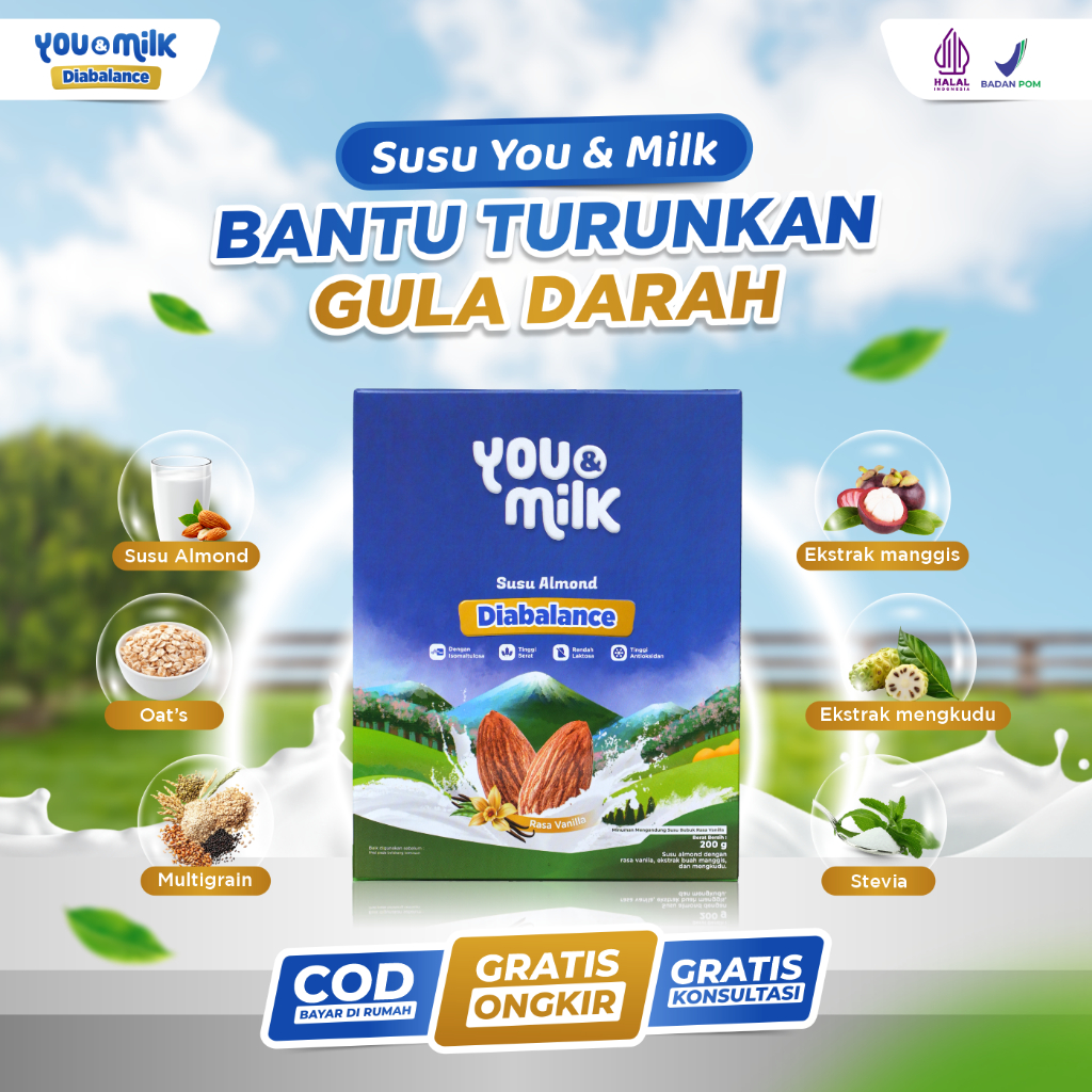 

You and Milk Diabalance Susu Almond Bantu Atasi Turunkan Gula Darah Mencegah Diabates Isi 200gr