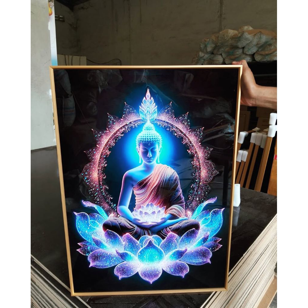 Lukisan Porcelain Diamond 5D  Gambar Buddha Bisa Custom