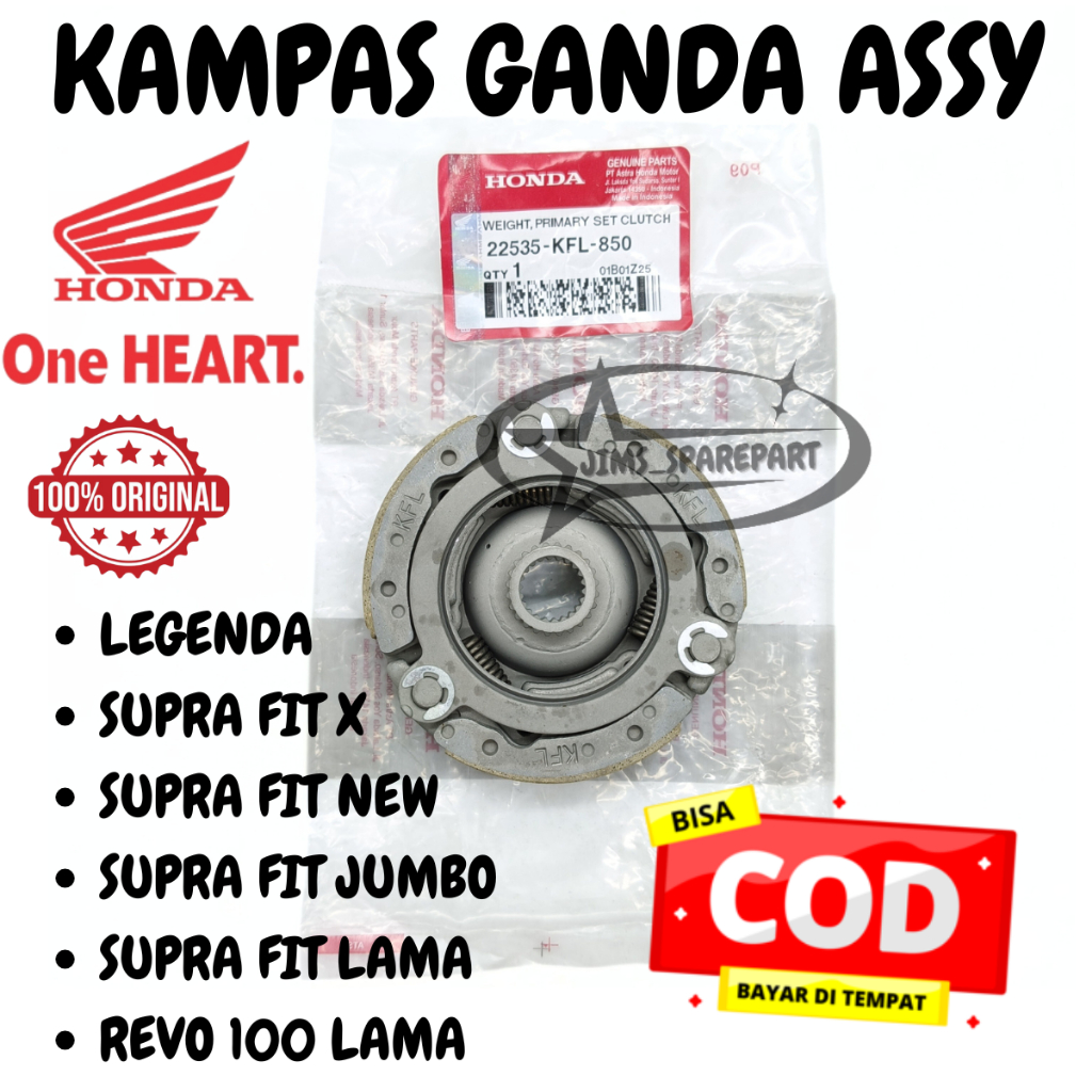 ORIGINAL 100% KAMPAS GANDA ASSY HONDA KFL LEGENDA SUPRA FIT X NEW BARU JUMBO REVO 100 OLD LAMA KUALI
