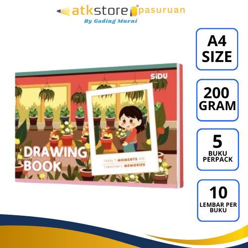

(1 PACK) Drawing Book SIDU A4 1 Pack 5 Book - Buku Gambar SIDU A4 1 Pack isi 5 - Termurah & Berkualitas