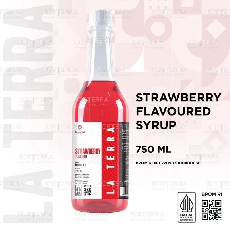

La Terra Syrup Strawberry 750 ml | Flavor Sirup Minuman Rasa Stroberi