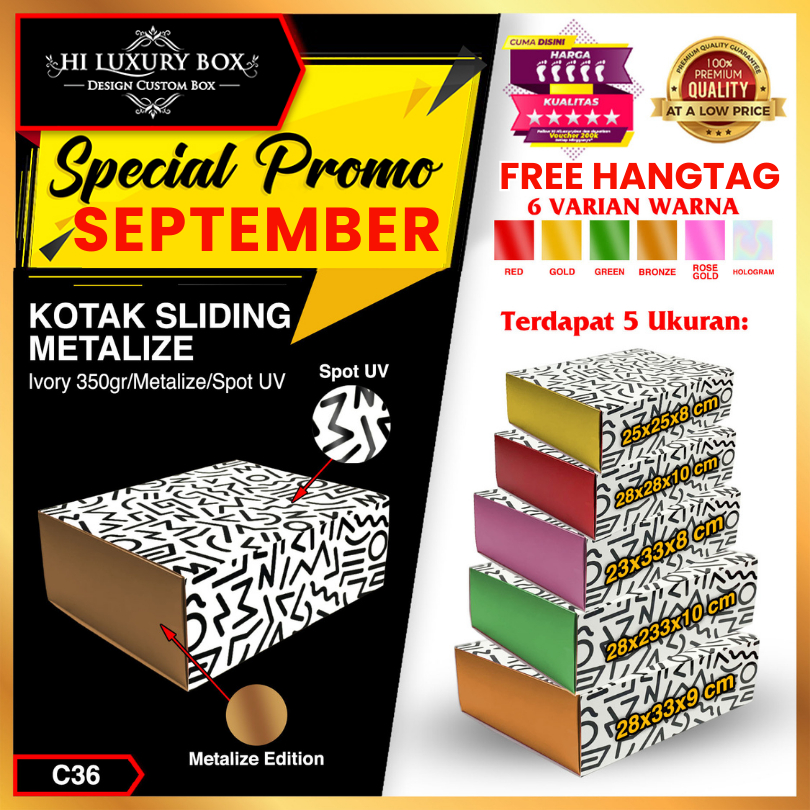 

Slide Box Packaging - Kotak Kado Sliding Box Premium - Gift Box - C36