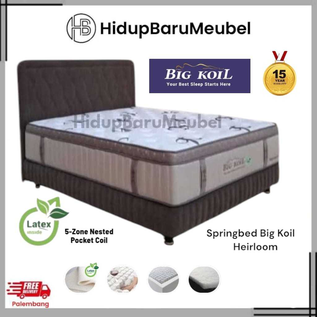 Springbed Big Koil Gen 3 HEIRLOOM By Bigland / Spring Bed  Bigkoil / Kasur Matras T40 Pocket Latex /