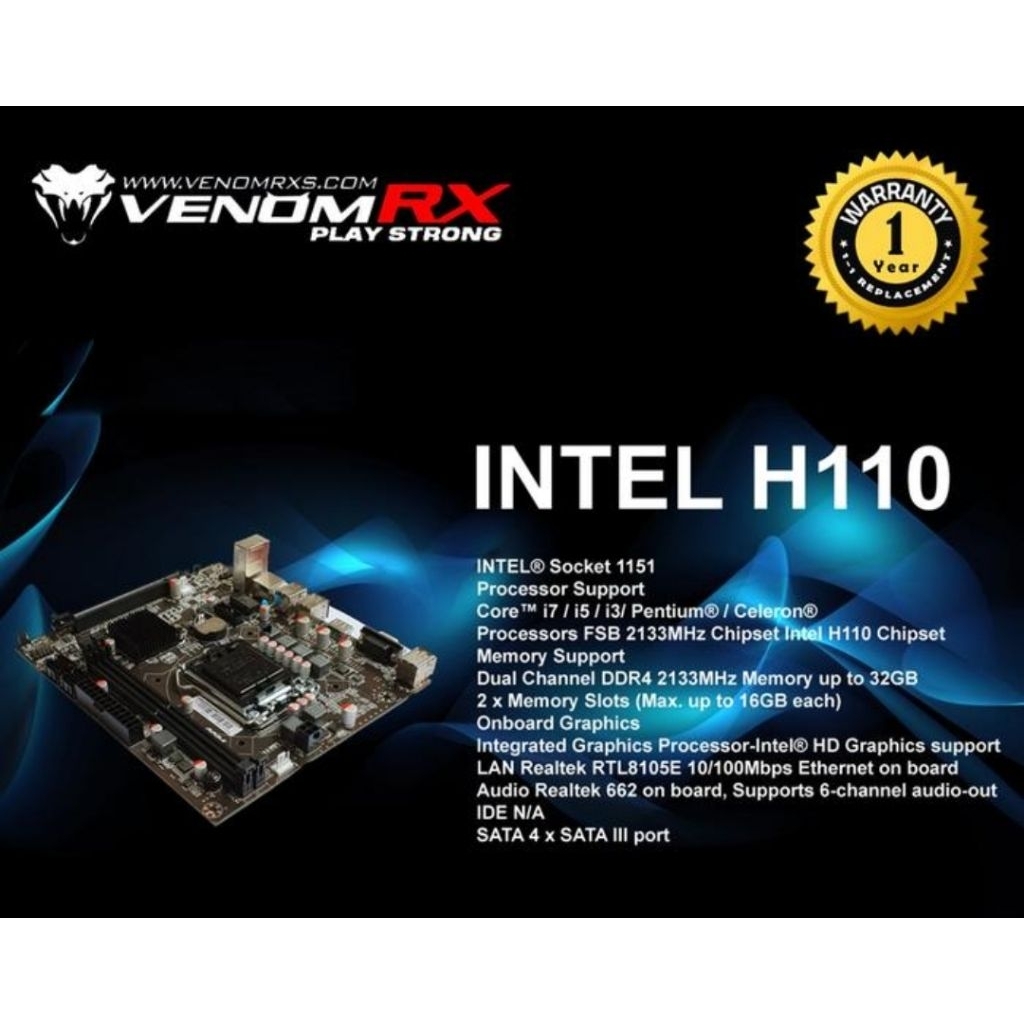 Motherboard VenomRX H110 NVME (1151)