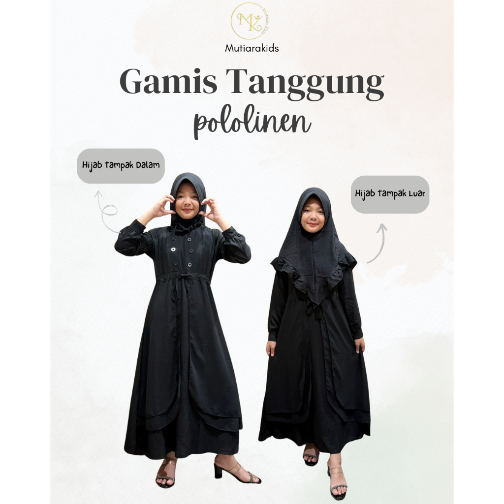 Mutiarakids Gamis Anak Remaja Pololinen Premium Size Tanggung 12 - 14 Tahun