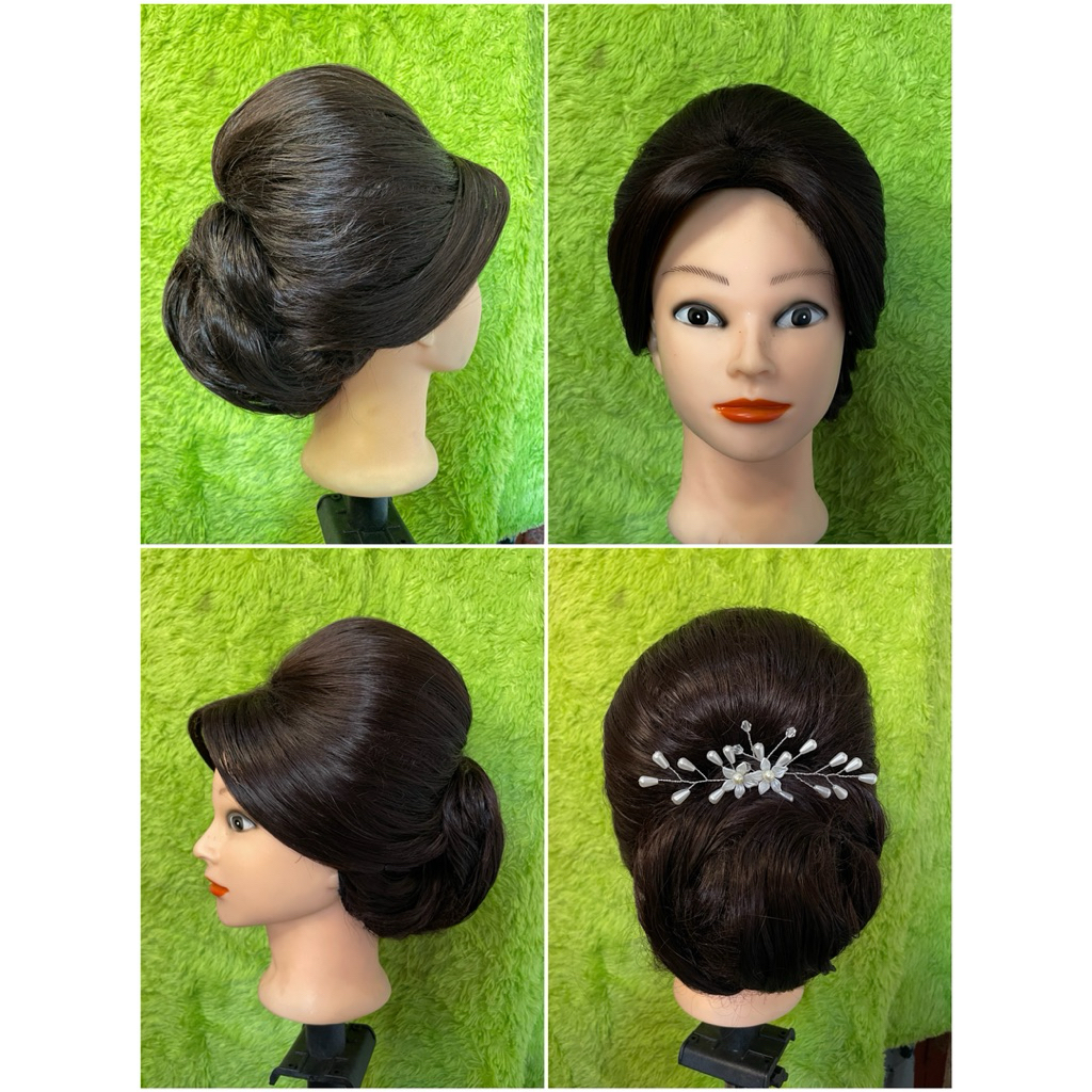 wig sanggul sintetis full kepala modren