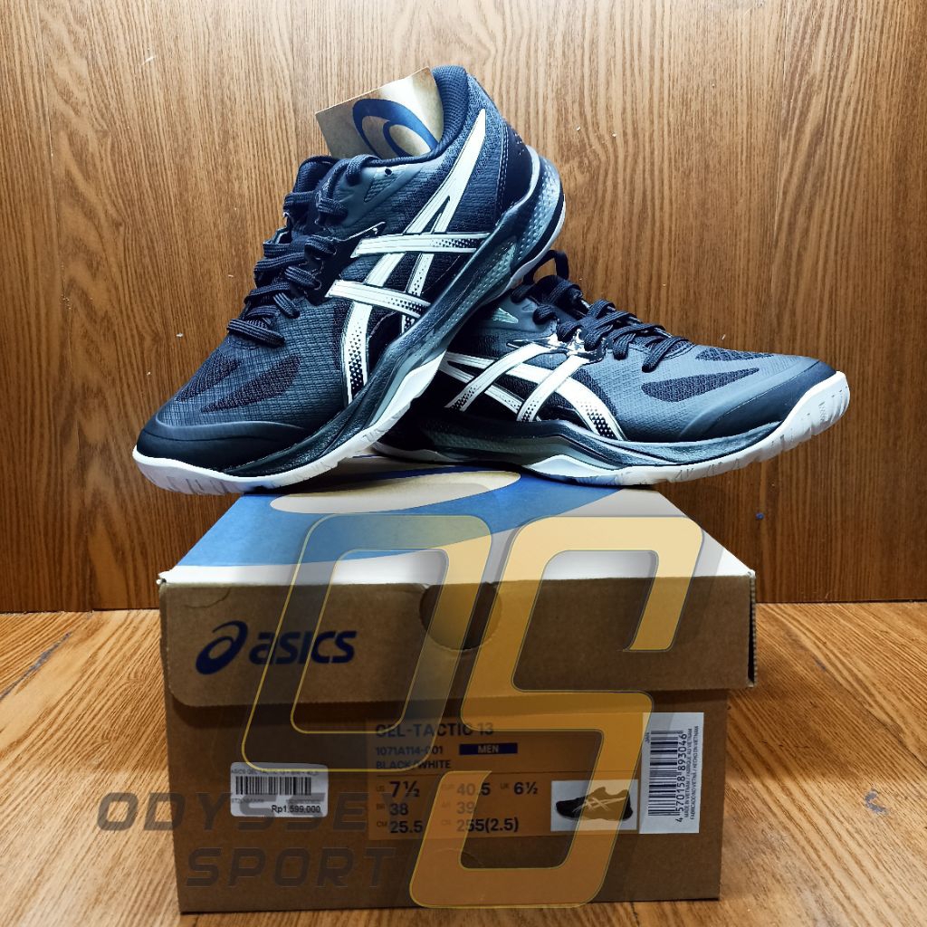 Sepatu ASICS GEL TACTIC 13 (Black/White) 100% ORIGINAL
