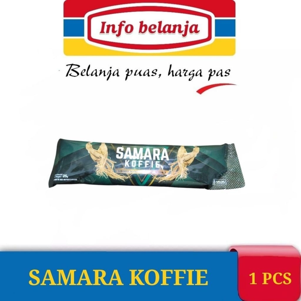 

KOFFIE SAMARA ORIGINAL KEMASAN 1 SACHET MINUMAN SERBUK RASA KOPI DENGAN GINSENG