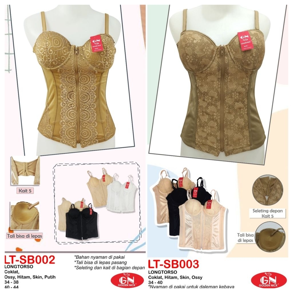 Longtorso Premium Golden Nick SB002 003 | Pelangsing Perut Daleman Kebaya | Long torso Jumbo Bahan L