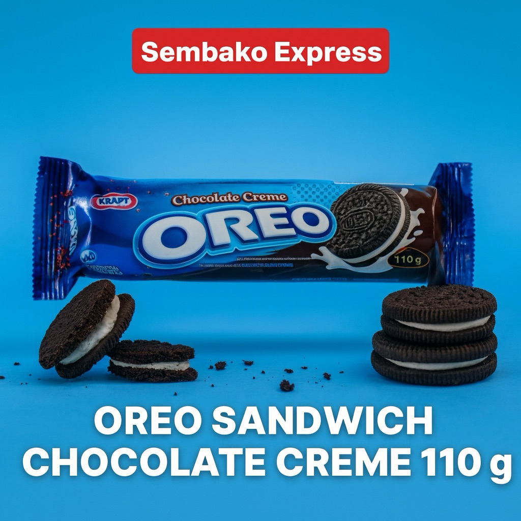 

OREO Sandwich Chocolate Creme 110 g – Camilan Renyah Isi Krim Cokelat