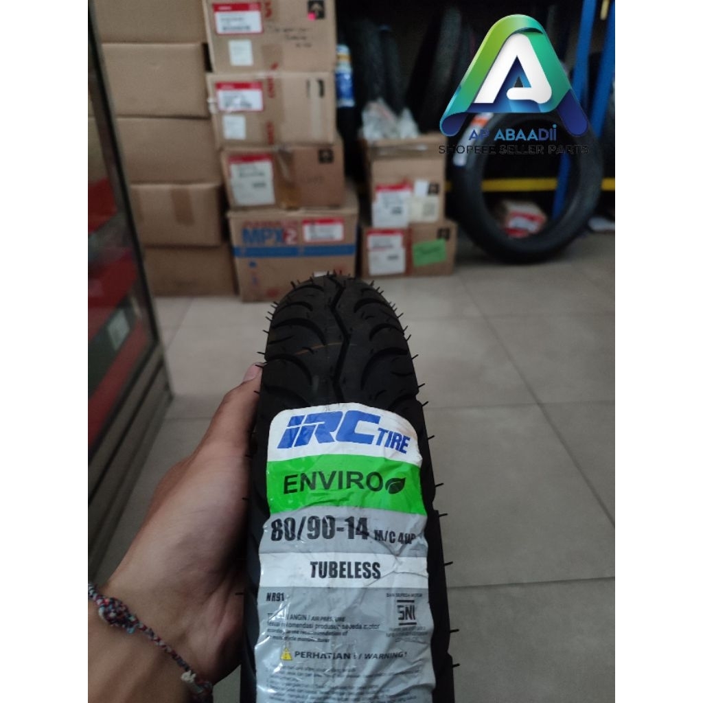 Ban IRC ENVIRO 80/90-14 Tubeless,Ban Motor Tubeless Ring 14