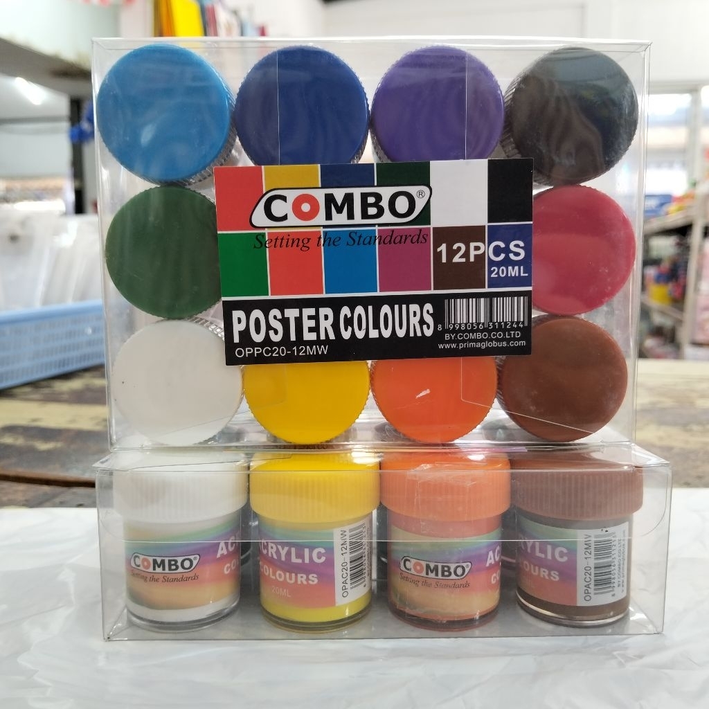 

COMBO Poster Colours Set 12 warna 20 ml cat poster cat mewarnai