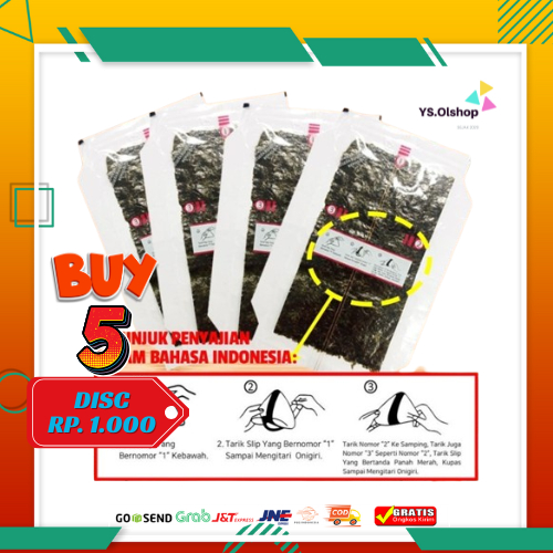 

Nori Onigiri Java Super Food Rumput Laut JSF NORI Sushi Nori 5 Lembar - Food, Seaweed
