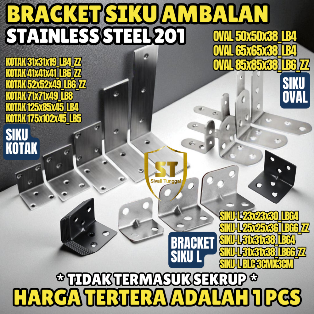 (K) SIKU AMBALAN KOTAK & OVAL (KECIL) STAINLESS 201 - PENYANGGA RAK