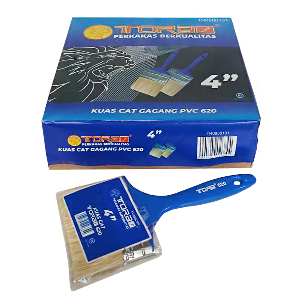 

TORA Kuas Cat 620 Gagang PVC 4 Inch Per Lusin - Paint Brush PVC Handle