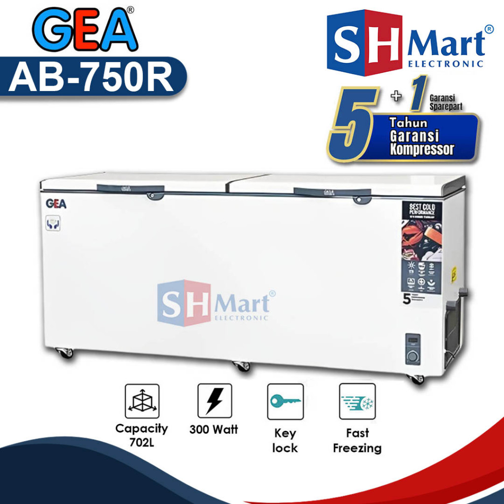 CHEST FREEZER GEA KAPASITAS 702 LITER AB-750R AB750R FREEZER BOX 2 PINTU GARANSI RESMI (MEDAN)