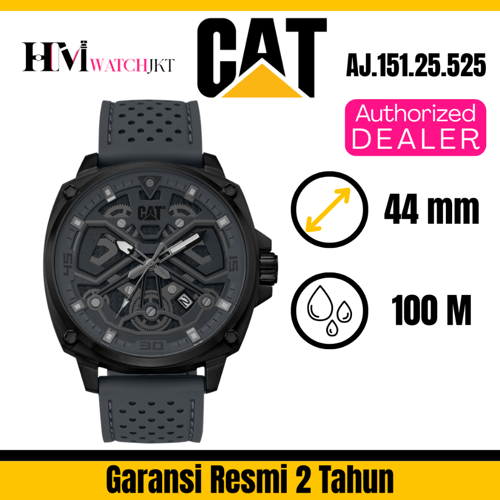 CATERPILLAR Tokyo AJ.151.25.525 Jam Tangan Pria Original Analog Quartz Stainless Steel Silicone Anti