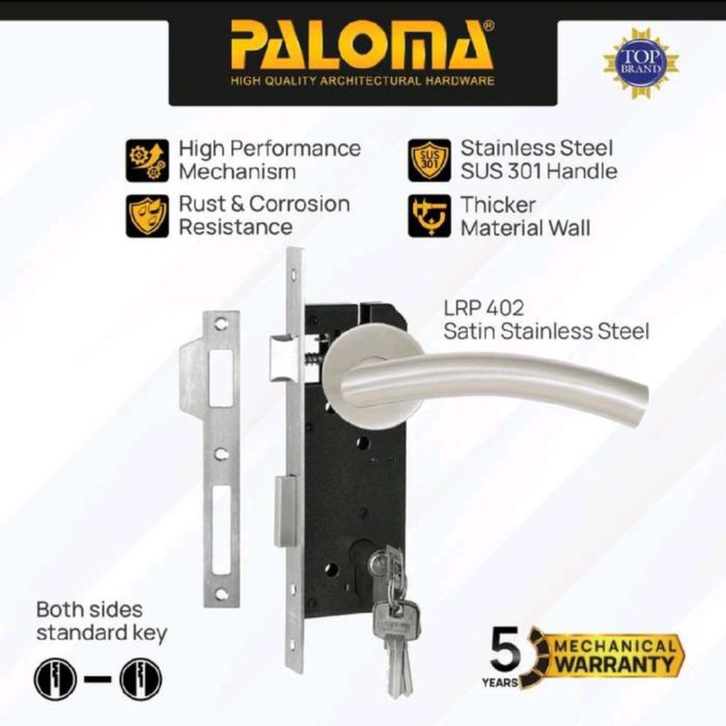 LOCKSET ROSES PALOMA LRP 402 LHT MILOS SS + MSP092 SSS