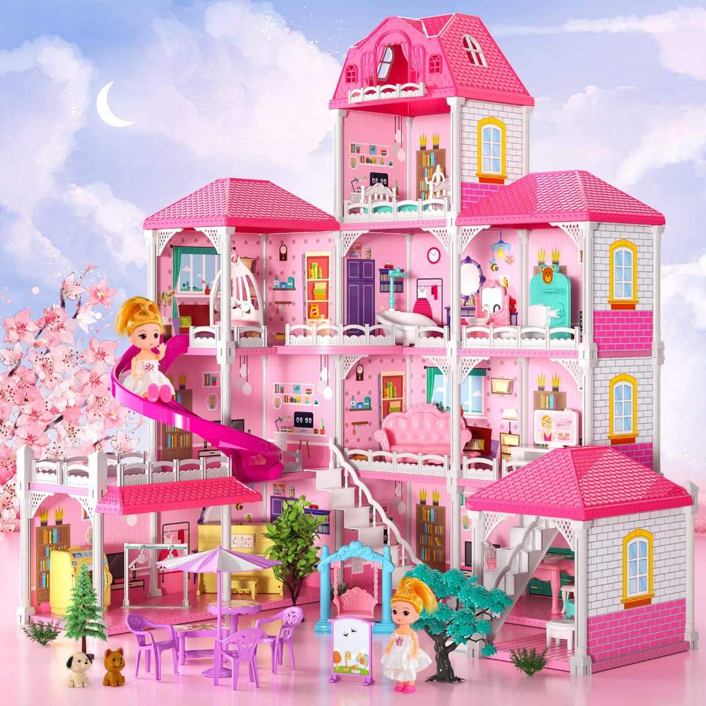 Mainan Rumah Boneka Princess Castle Fashion Doll House Besar Jumbo Barbie Dreamhouse Musik dan Lampu