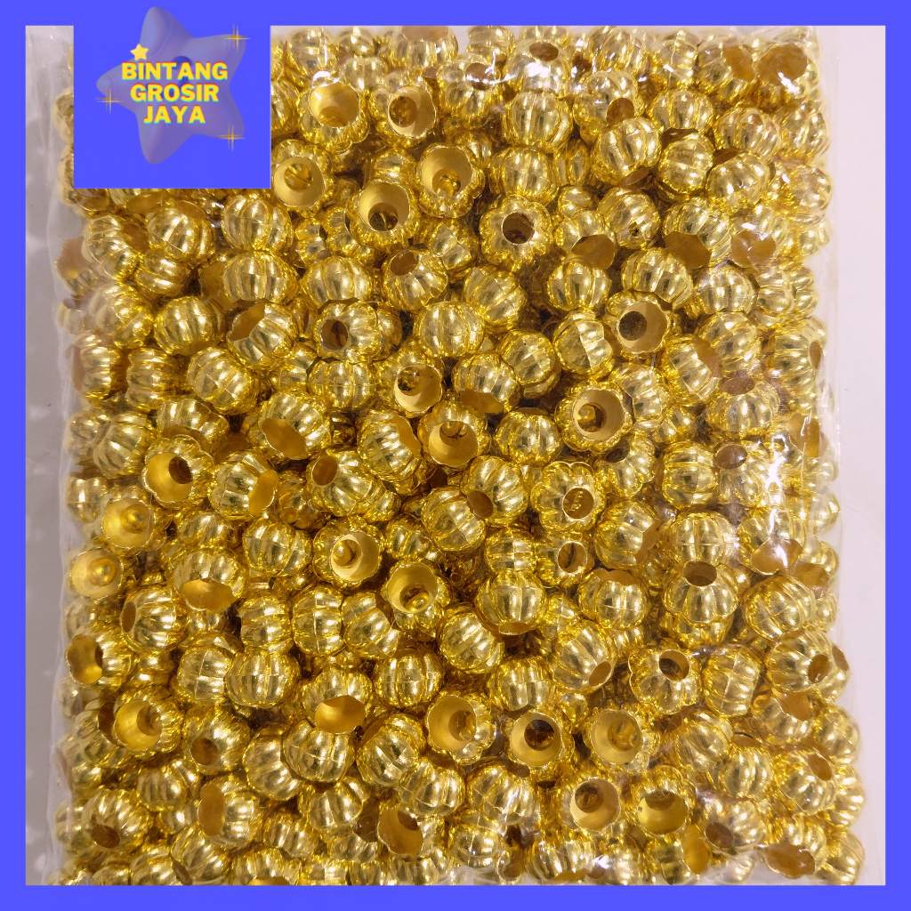 [500pcs] Biji Tali Kur Emas - Lobi Lobi Emas Diameter 5mm - Stopper Hoodie 5mm - Stopper Jaket Emas