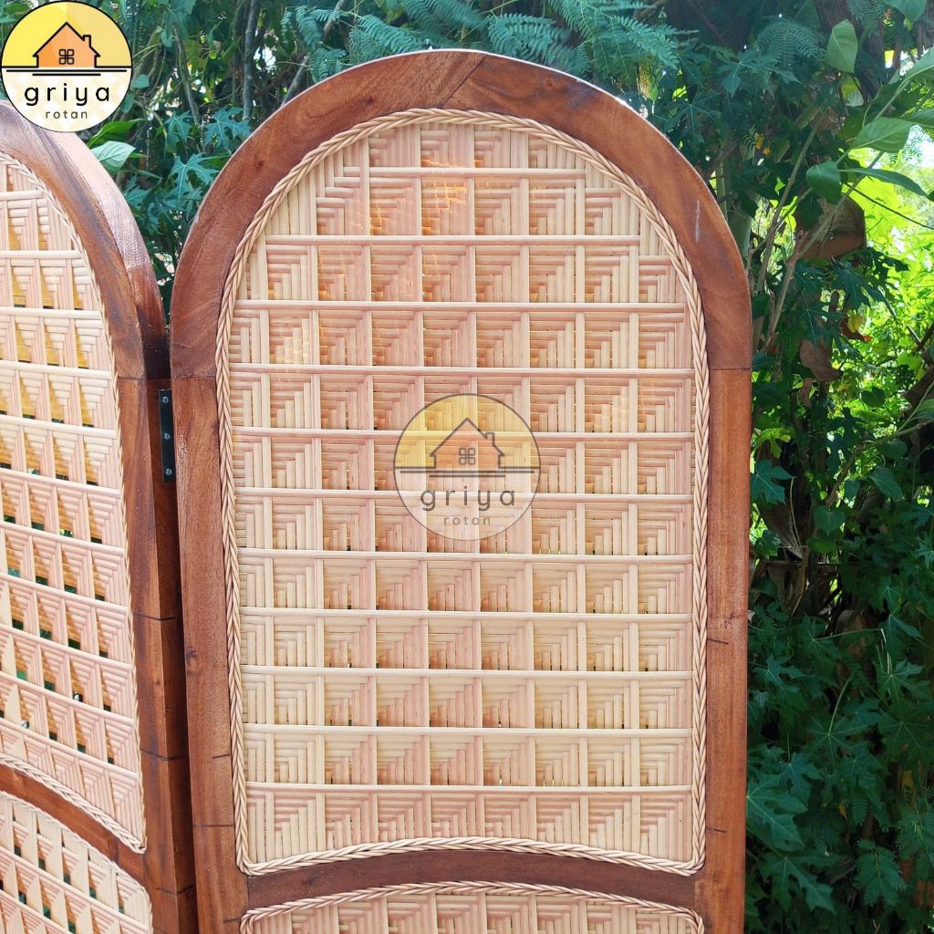 Pembatas Ruangan Rotan Sintetis Natural Sketsel Ruangan Minimalis Murah