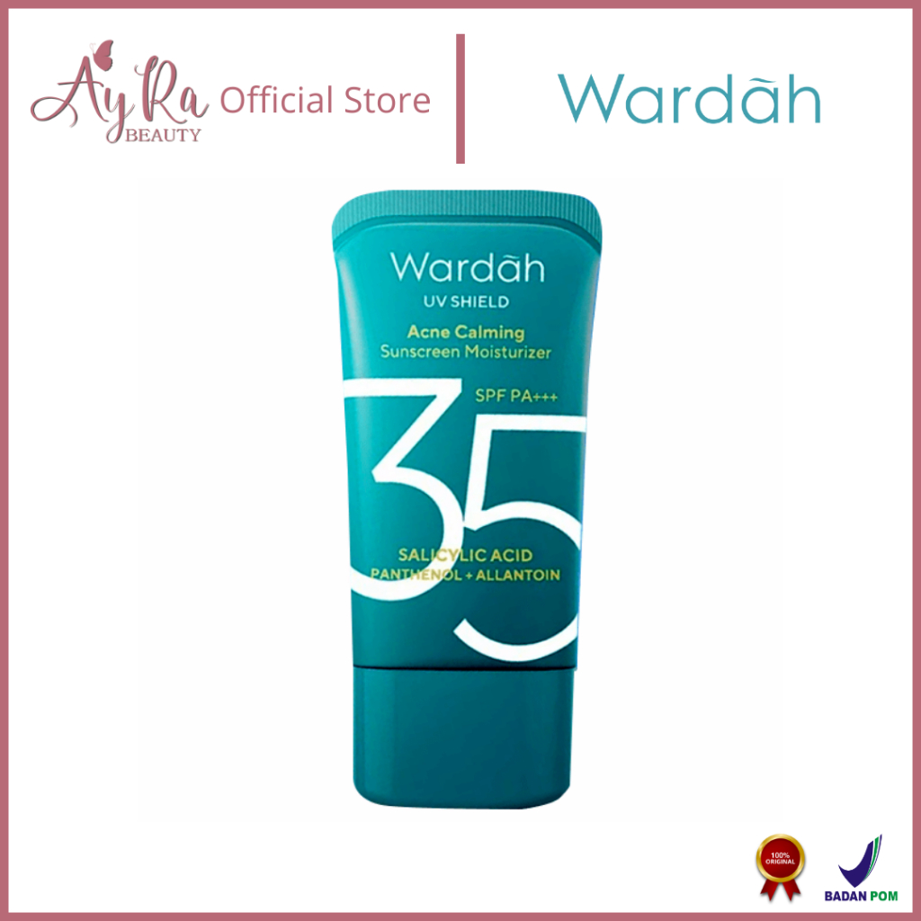 AyRa Beauty - WARDAH UV Shield Acne Calming Sunscreen Moisturizer SPF 35 PA untuk komedo jerawat dan
