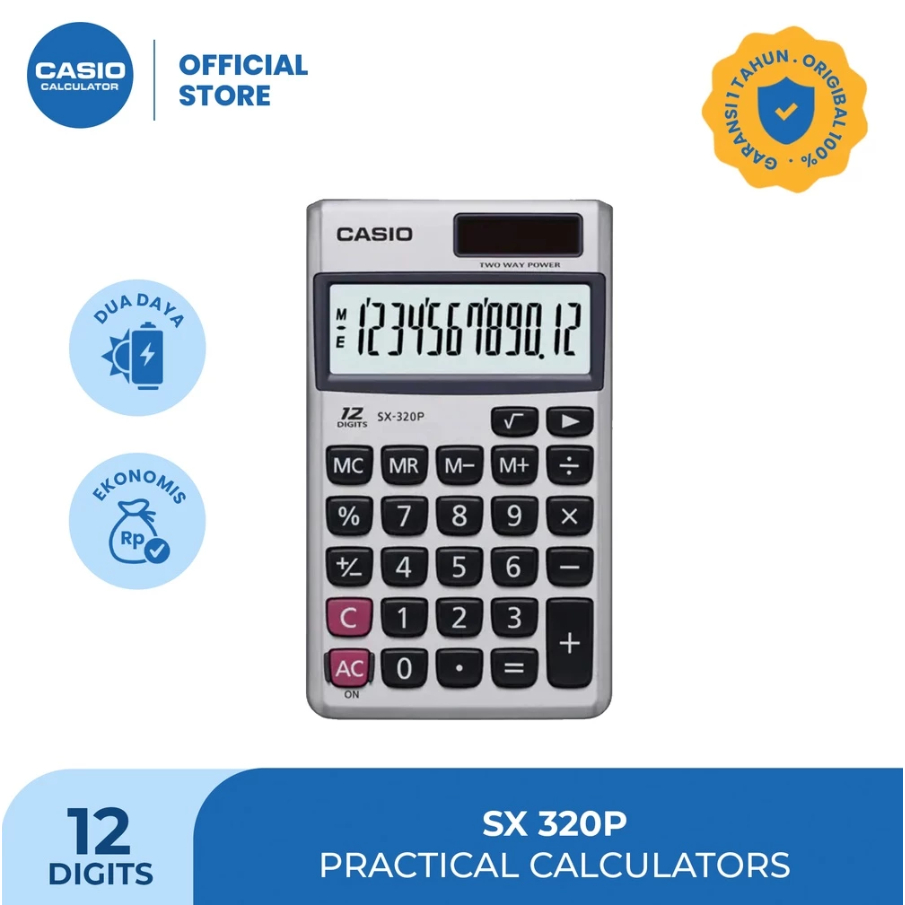

CASIO - Kalkulator Travel SX-320P - 12 digit