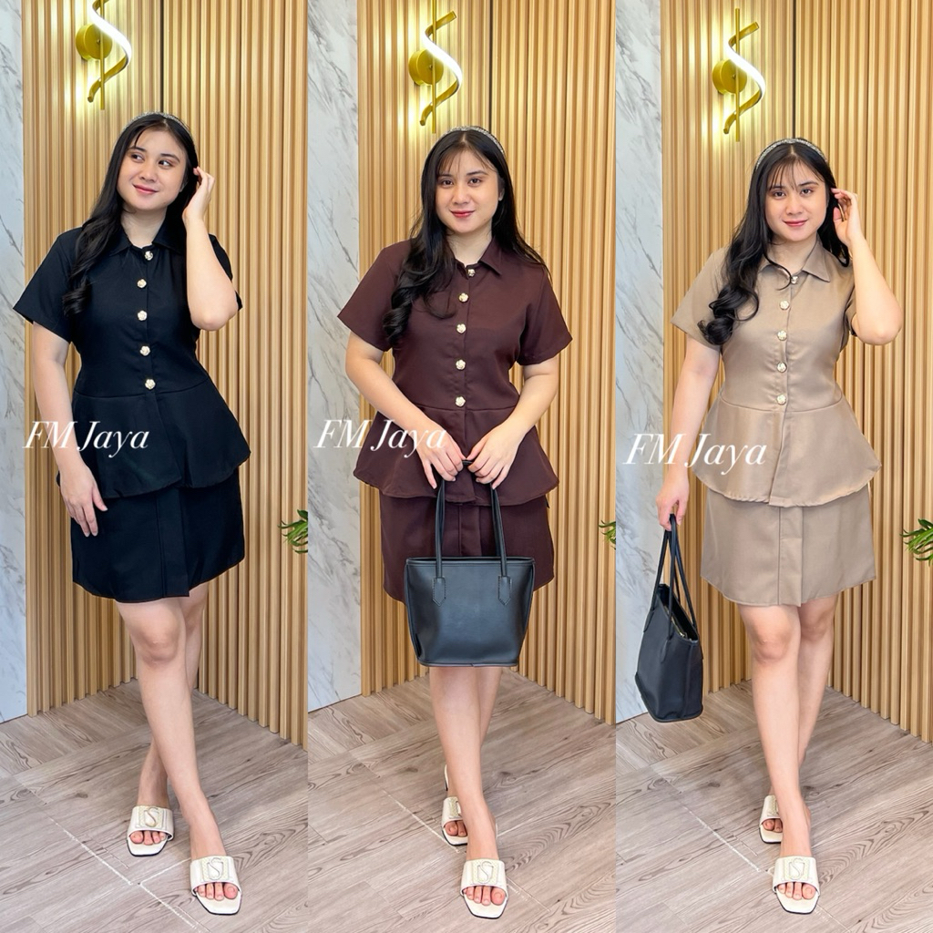 ONE SET WANITA 602 || STELAN ROK WANITA || SETELAN ROK PENDEK || ONE SET MINI || STELAN ROK WANITA K