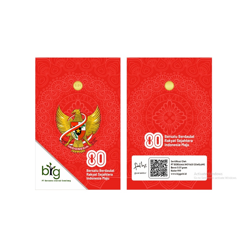 Logam Mulia /Emas BIG/Emas mini /BIG GOLD 0.01 Gram Exclusive Pack