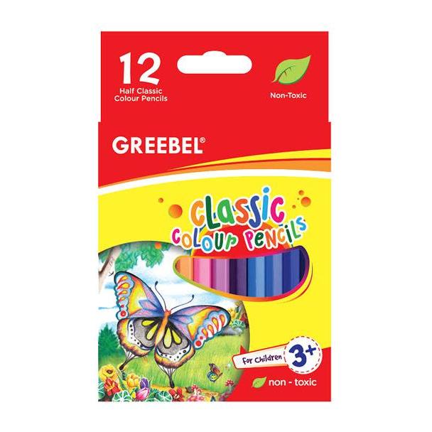

Pensil Warna 3012 Greebel Half Classic Colour Pencil 12 warna pendek