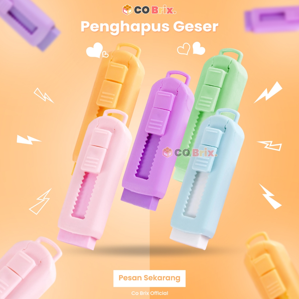 

Penghapus Geser Mini Portable Eraser Slider Pastel (Mini)