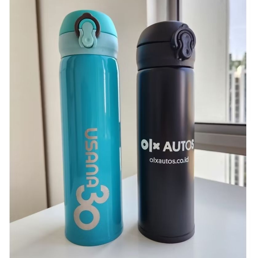 [baru] tumbler thermos stainless air panas & dingin 450ml merek USANA OLX