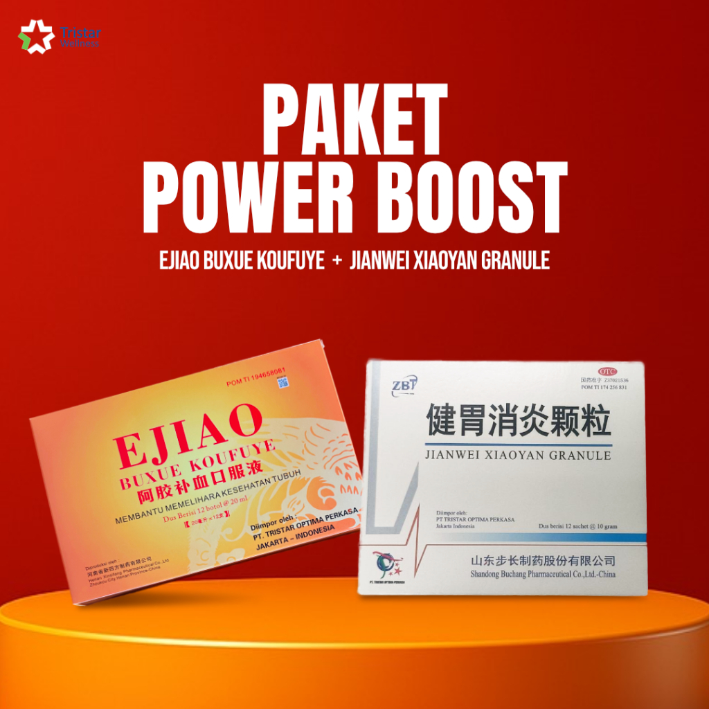 Paket Power Boost Ejiao Buxue Koufuye + Jianwei Xiaoyan Granule