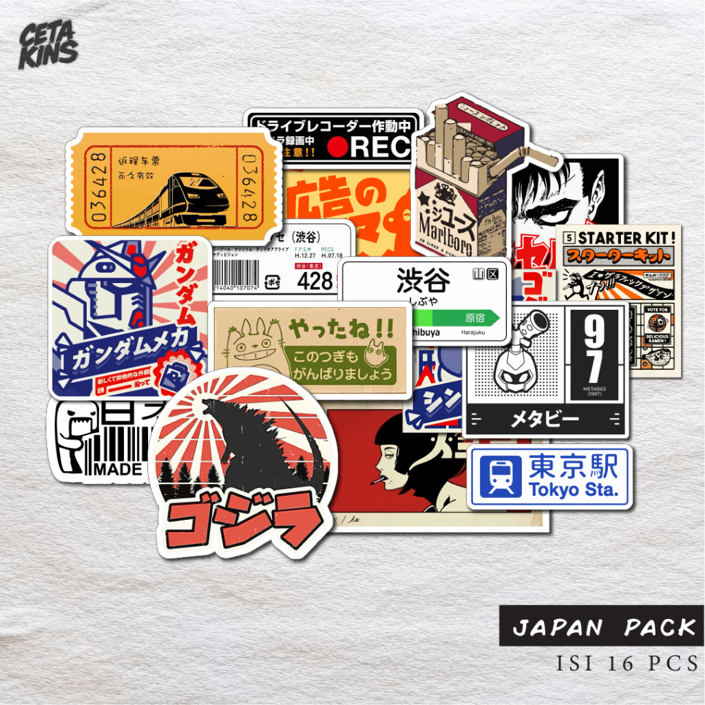 

sticker japanese vibes pack 16pcs