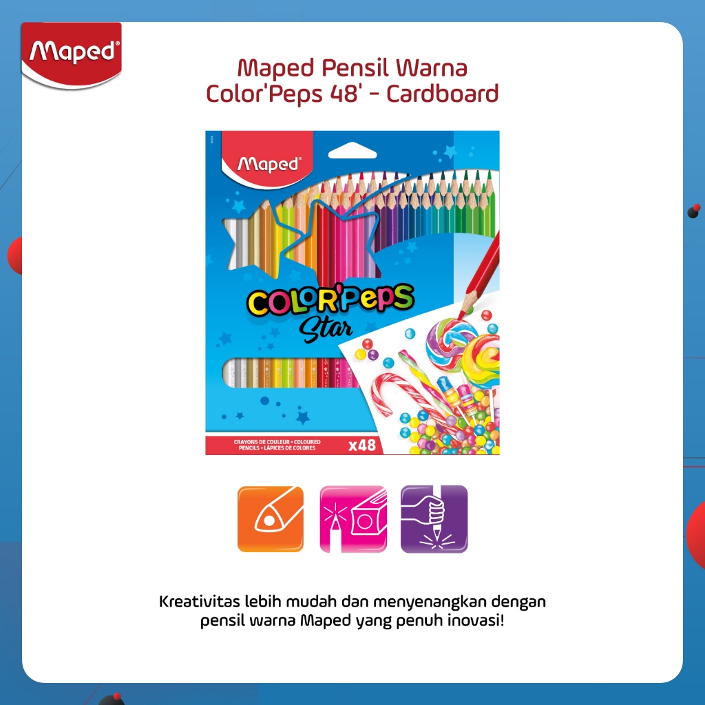 

Maped Pensil Warna ColorPeps 48 warna kemasan Cardboard